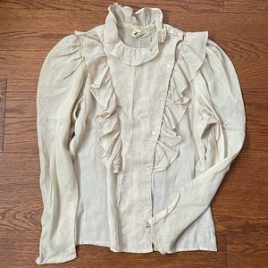 Soft Byer California Vintage ruffled gauzy blouse ~ feathery!